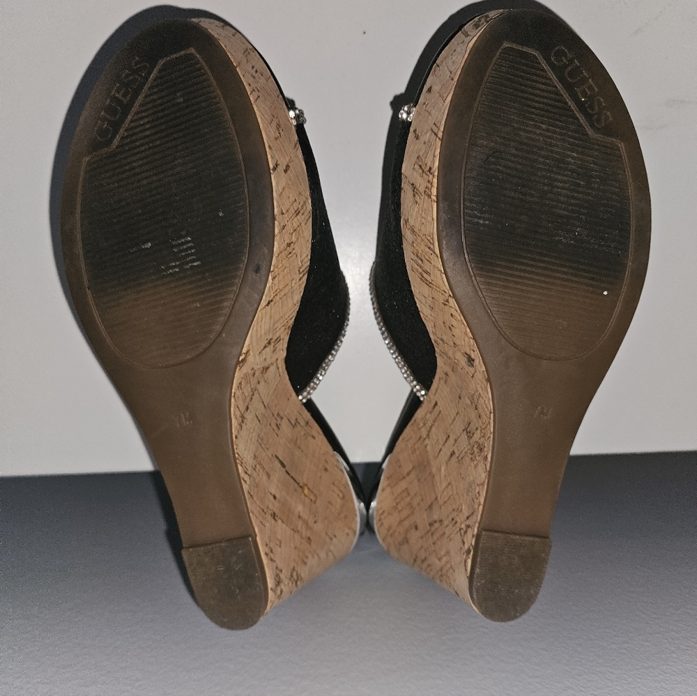 Guess Black & Bling Platform Wedges 🖤 Size 7 - Picture 7 of 9